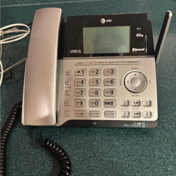 Silver Cordless Phone with Bluetooth